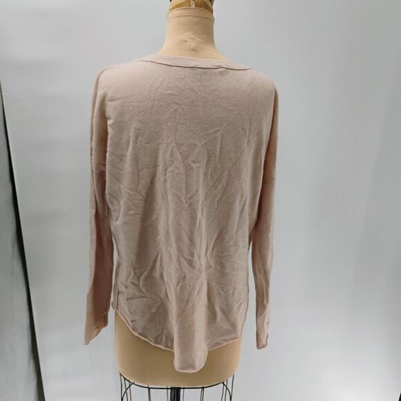 VINCE Beige Wool/Cashmere Sweater W/Silk Sheath Crew Neck Women's Size S - Picture 7 of 13